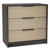 Depot E-Shop Norene 2 Piece Bedroom Set, Armoire And Drawer Dresser, Black/Pine