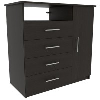 Maine 2 Piece Bedroom Set Rioja 4 Drawer Dresser Omaha Nightstand Black