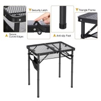 Redcamp Small Folding Grill Table For Outside 3 Heights Adjustable Lightweight Portable Metal Aluminum Outdoor Grill Table For