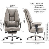 Excebet Big And Tall Office Chair 400Lbs Wide Seat Leather High Back Executive Office Chair With Foot Rest Ergonomic Office Ch