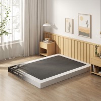 Emoda 5 Inch Box Spring Queen Size Bed Base, 3000 Lbs Heavy Duty Metal Mattress Foundation With Fabric Cover, Easy Assembly