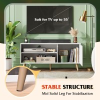 Wlive Tv Stand For 55 Inch Tvs Entertainment Center With Storage Cabinet Midcentury Tv Stands For Living Room And Bedroom 50