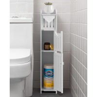 Aojezor Bathroom Storage Cabinet Small Bathroom Storage Cabinet Toilet Paper Cabinet Fit For Mega Roll White