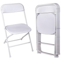 Elevon Folding Plastic Chair With 500Pound Capacity White 4Pack