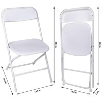 Elevon Folding Plastic Chair With 500Pound Capacity White 4Pack