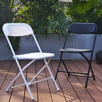 Elevon Folding Plastic Chair With 500Pound Capacity White 4Pack