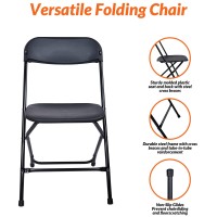 Elevon Folding Plastic Chair With 500Pound Capacity Black 4Pack