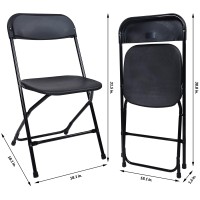 Elevon Folding Plastic Chair With 500Pound Capacity Black 4Pack