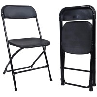 Elevon Folding Plastic Chair With 500Pound Capacity Black 2Pack