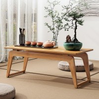 JQUAL Japanese-Style Multifunction Rectangular Low Table Bamboo Coffee Table Tea Table Household Small Dining Table Kids Art Table (Color : Natural, Size : 80 * 37 * 34cm)