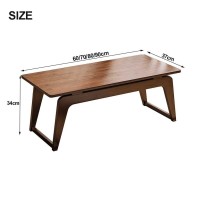 JQUAL Japanese-Style Multifunction Rectangular Low Table Bamboo Coffee Table Tea Table Household Small Dining Table Kids Art Table (Color : Natural, Size : 80 * 37 * 34cm)