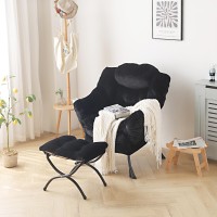 Welnow Lazy Chair With Ottoman Modern Lounge Accent Chair With Armrests And A Side Pocket Leisure Sofa Chair Set Reading Chai