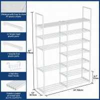 Mavivegue Metal Shoe Rack Organizer 7 Tiers Tall Shoe Shelf Storage Vertical Large Boot Rack Stackable Shoe Racks For Entrywa