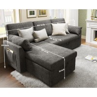 Vanacc Sleeper Sofa Sofa Bed 2 In 1 Pull Out Couch Bed With Storage Chaise For Living Room Sofa Sleeper With Pull Out Bed Gr