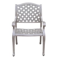 Heritage Grey Outdoor Aluminum Dining Arm Chair With Cushion(D0102H5L5Fj)