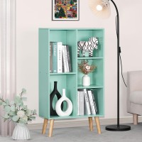 Leyaoyao 5 Cube Bookshelf 3Tier Bookcase With Legs Mint Green Kids Book Shelf Cute Storage Organizer Free Standing Open Toy She