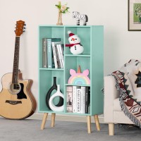 Leyaoyao 5 Cube Bookshelf 3Tier Bookcase With Legs Mint Green Kids Book Shelf Cute Storage Organizer Free Standing Open Toy She