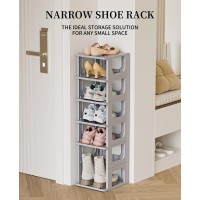 Haixin 5Tier Shoe Rack Durable Space Saving Shoe Storage Stand For Closet Entryway Hallway Dorm Bathroom Grey