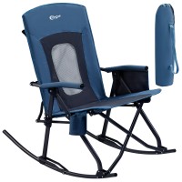 Portal Oversized Folding Rocking Camping Chair Portable Outdoor Rocker With High Back Hard Armrests Carry Bag Supports 400 Lbs