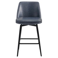 Chita Counter Height Swivel Barstools Fsc Certified Upholstered Faux Leather Bar Stools Set Of 3 Metal Base 272 Seat Heigh