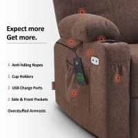 Mcombo Small Power Lift Recliner Chair Sofa With Massage And Heat For Petite Elderly 3 Positions And Usb Ports Extended Footre