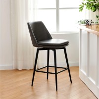 Chita Counter Height Swivel Barstools Fsc Certified Upholstered Faux Leather Bar Stools Set Of 3 Metal Base 272 Seat Heigh