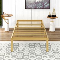 Alazyhome Twin Size Bed Frame 14 Inch Metal Platform Bed Frame Heavy Duty Steel Slats Support No Box Spring Needed Noisefree Ea