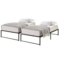 Vecelo 14 Inch Twin Size Metal Platform Bed Frame,Industrial(2 Set)