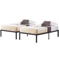 Vecelo 14 Inch Twin Size Metal Platform Bed Frame,Modern(2 Set)