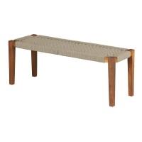 Agave Wood Bench Beige and Natural