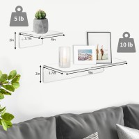 Fixwal Acrylic Floating Shelves No Drill 9In Floating Wall Mounted Adhesive Shelf Set Of 3 Wall Decoration Storage Shelf For