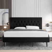 Allewie King Size Bed Frame Upholstered Platform Bed With Adjustable Headboard Button Tufted Wood Slat Support Easy Assembly