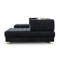 UShaped Double Chaise Sectional Sofa 140 Large Couch with 6 Pillows