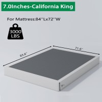 Aldrich 7 Inch California King Box Spring Bed Base 3000 Lbs Heavy Duty Metal Frame Mattress Foundation With Cover Easy Assembl