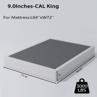 Aldrich 9 Inch Heavy Duty Metal Box Spring Mattress Foundation 3000Lbs Max Weight Capacitynonslipno Noiseeasy Assemblyeasy