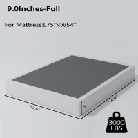 Aldrich Box Springs Full 9 Inch Heavy Duty Metal Frame Mattress Foundation With Easy Clean Cover Noise Free Easy Assembly