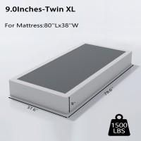 Aldrich Twin Xl Box Spring 9 Inch 1500Lbs Heavy Duty Metal Frame Mattress Foundation Nonslipno Noiseeasy Assemblyeasy Clea