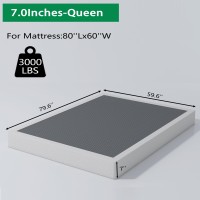 Aldrich 7 Inch Heavy Duty Metal Box Spring Mattress Foundation 3000Lbs Max Weight Capacitynonslipno Noiseeasy Assemblyeasy