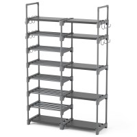 Rojasop Shoe Rack Shoe Storage Organizer For Closet Entryway Garage Bedroom 8 Tier Tall Metal Shoe Shelf For 2632 Pairs Boots