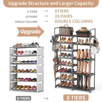 Rojasop Shoe Rack Shoe Storage Organizer For Closet Entryway Garage Bedroom 8 Tier Tall Metal Shoe Shelf For 2632 Pairs Boots