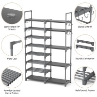 Rojasop Shoe Rack Shoe Storage Organizer For Closet Entryway Garage Bedroom 8 Tier Tall Metal Shoe Shelf For 2632 Pairs Boots