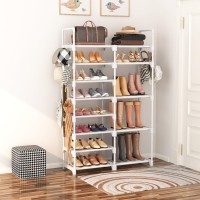 Rojasop White Shoe Rack Tall Metal Shoe Rack Organizer For Entryway Closet Garage 8 Tier Large Shoe Shelf For 2632 Pairs Boot