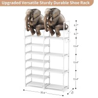 Rojasop White Shoe Rack Tall Metal Shoe Rack Organizer For Entryway Closet Garage 8 Tier Large Shoe Shelf For 2632 Pairs Boot