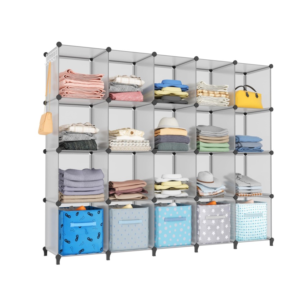 Homidec 20Cube Storage Organizer Closet Organizer Storage Shelf Bookcase Bookshelf With Metal Hammer Storage Cubes Organizer