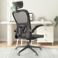 Monhey Black Office Chair Ergonomic Office Chair Home Office Desk Chair For Big And Tall People Computer Chair With Adjustabl