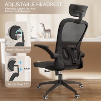 Monhey Black Office Chair Ergonomic Office Chair Home Office Desk Chair For Big And Tall People Computer Chair With Adjustabl