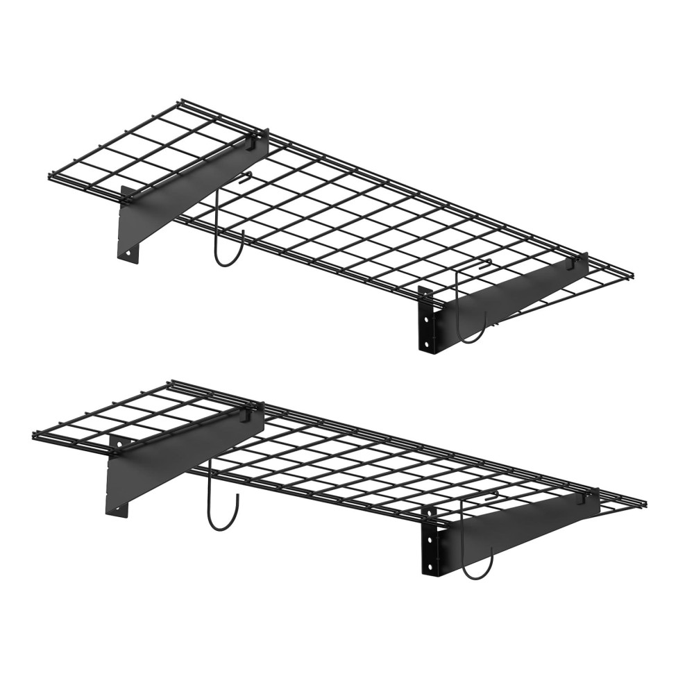 Torack 2 Pack Garage Storage System Shelves 15 X 45 Wall Mounted Wire Shelves For Storage Heavy Duty Garage Wall Shelvingp