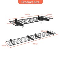 Torack 2 Pack Garage Storage System Shelves 15 X 45 Wall Mounted Wire Shelves For Storage Heavy Duty Garage Wall Shelvingp