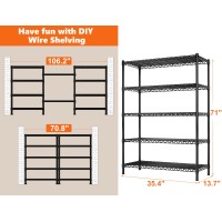 Reibii 5Shelf Wire Shelving Storage Shelves Metal Shelves For Storage 71H Adjustable Garage Shelving Heavy Duty Storage Rack Pa