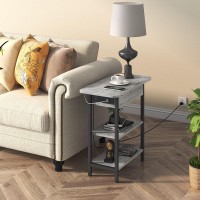 Lidyuk End Table With Charging Station Flip Top Side Table With Usb Ports And Outlets Nightstand For Small Spaces Bedside Tab